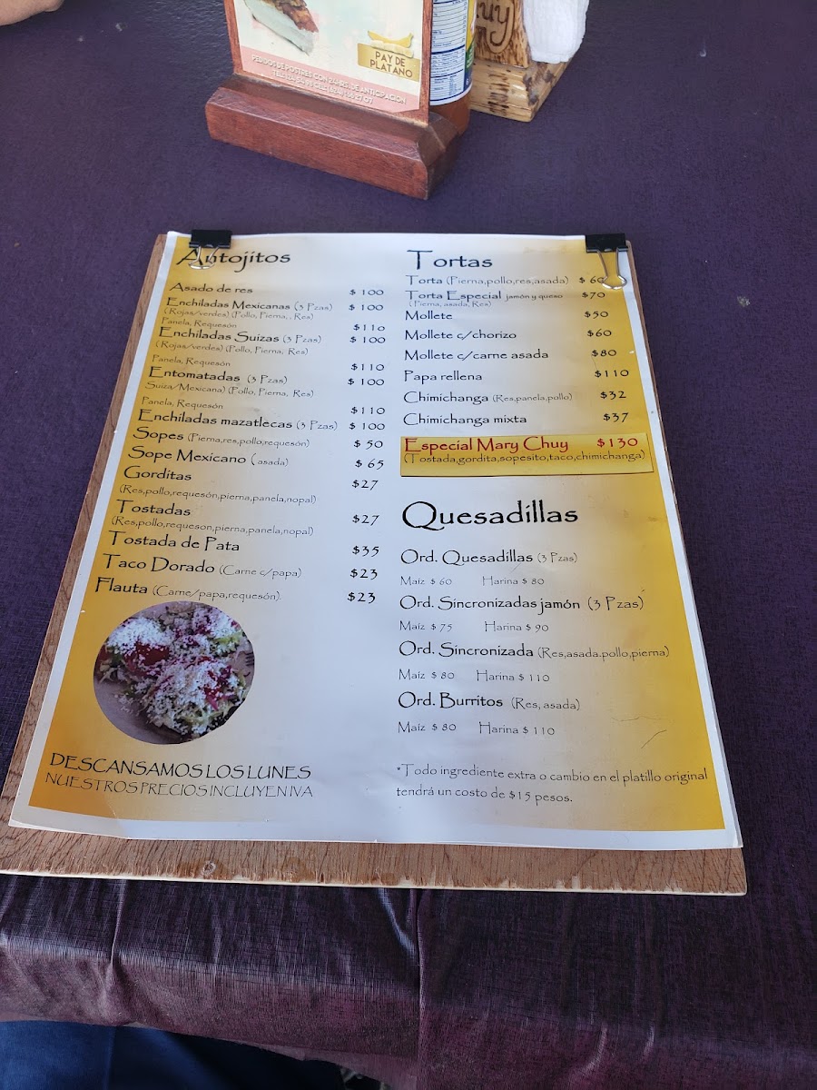 Cenaduria Mary Chuy LA JOYA Menu - Image 4